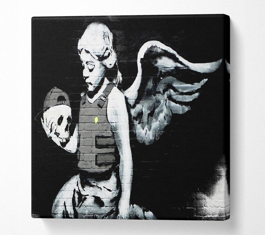 Picture of Angel Skull Square Canvas Wall Art