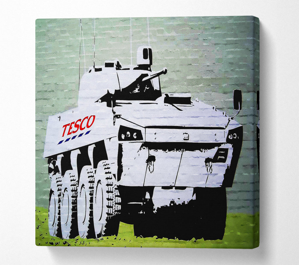 A Square Canvas Print Showing Tesco Army Square Wall Art