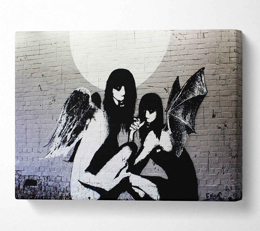 Picture of Angels In Moonlight Canvas Print Wall Art