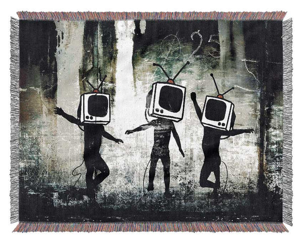 Banksy Tv Kids Woven Blanket