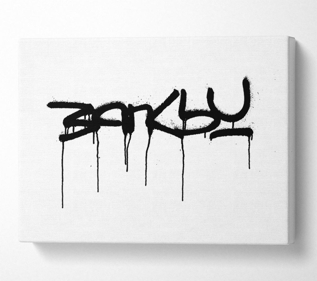 Picture of Banksy White Canvas Print Wall Art