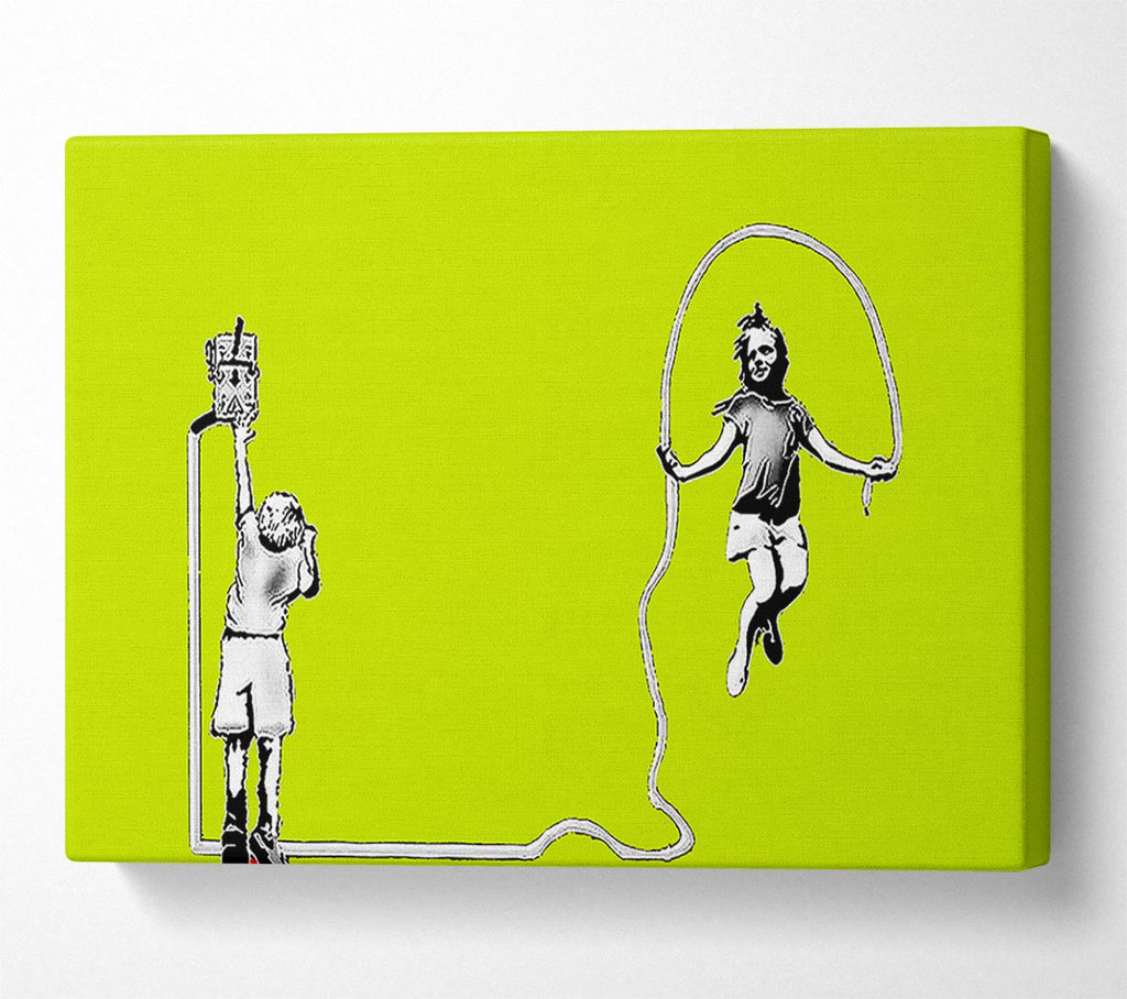 Picture of Electric Skipping Rope Lime Green Canvas Print Wall Art