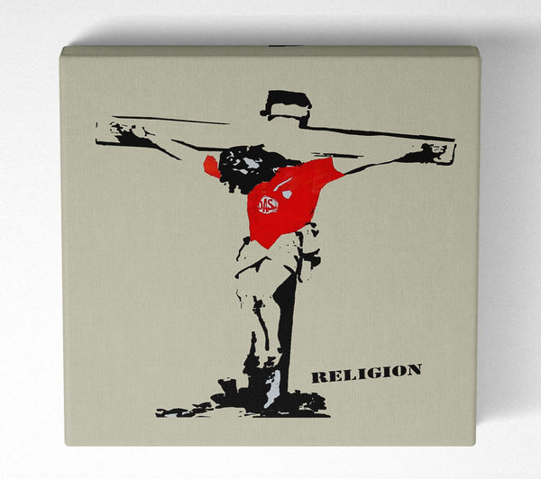 Picture of Football Religion Square Canvas Wall Art