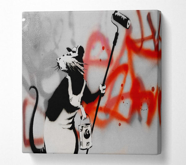 Picture of Graffiti Rat Removal Square Canvas Wall Art