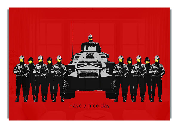 Have A Nice Day Army Tanks Red