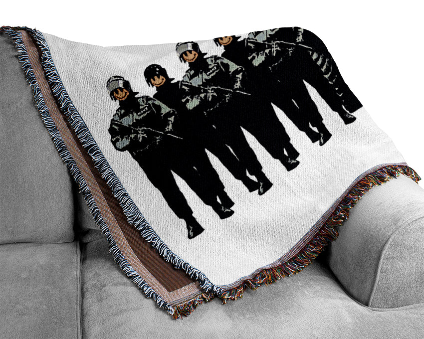 Have A Nice Day Grey Woven Blanket