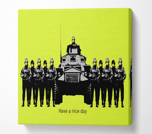 Picture of Have A Nice Day Lime Square Canvas Wall Art