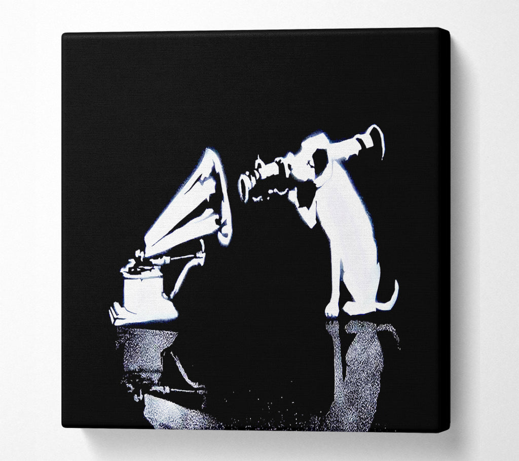 A Square Canvas Print Showing Hmv Dog Missile Square Wall Art