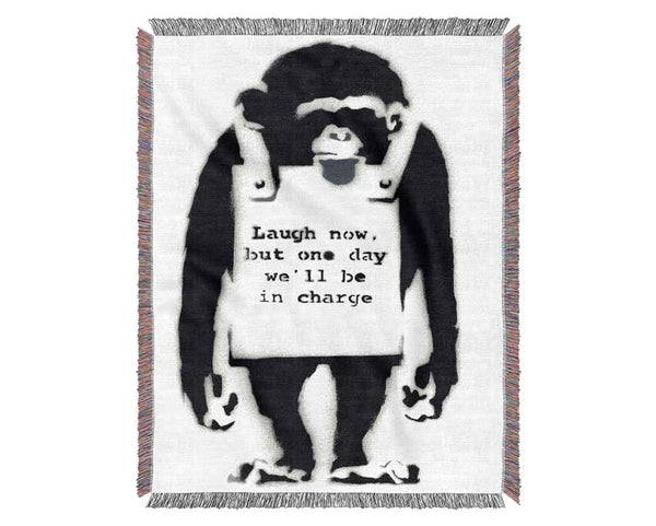 Laugh Now Monkey Woven Blanket