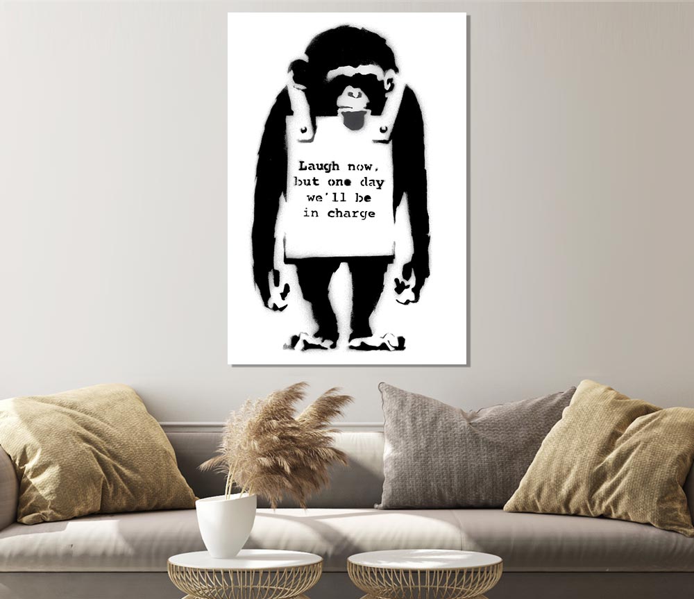 Laugh Now Monkey Print Poster Wall Art
