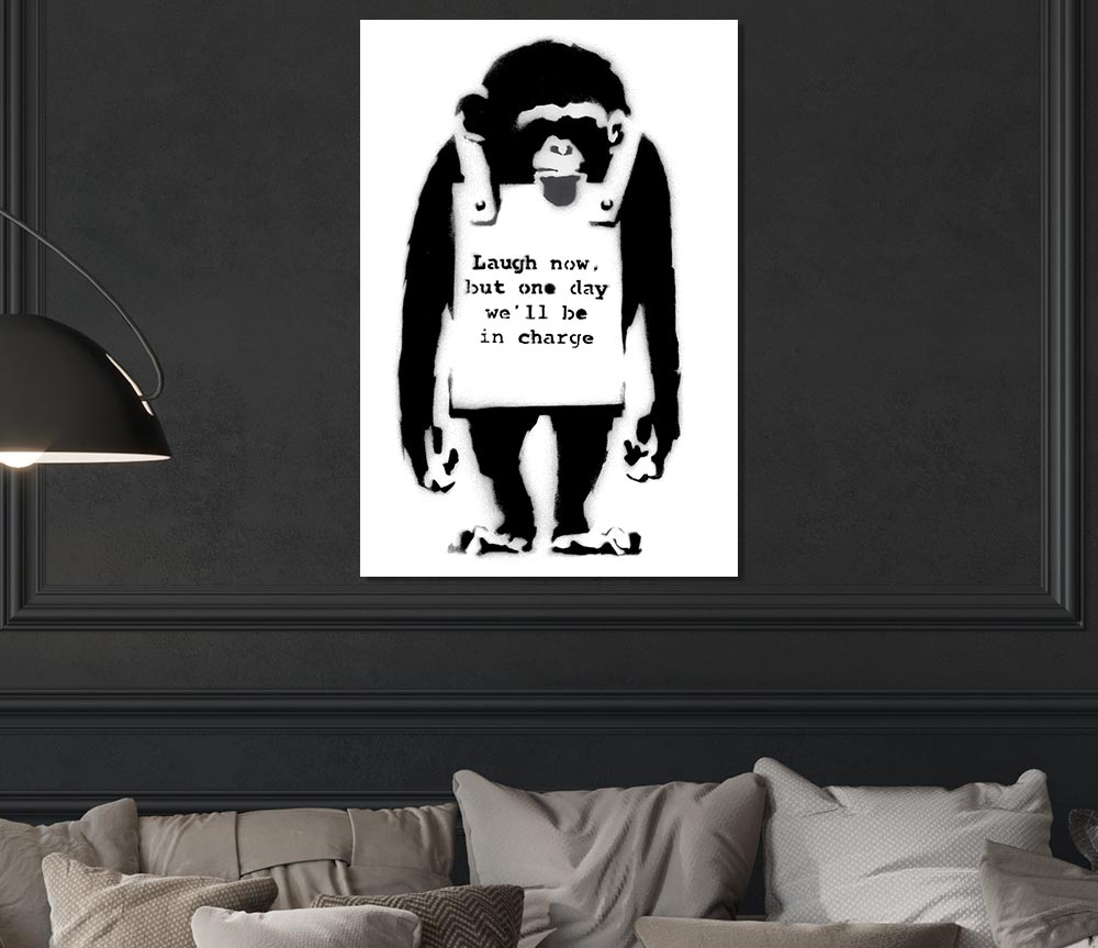 Laugh Now Monkey Print Poster Wall Art