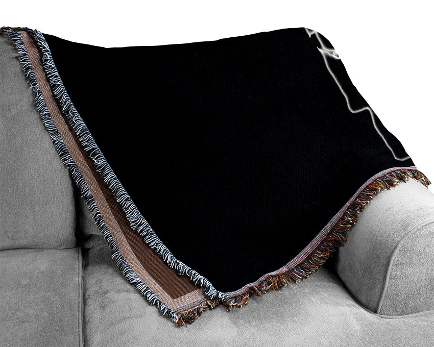 Love Balloon Black Pink Woven Blanket