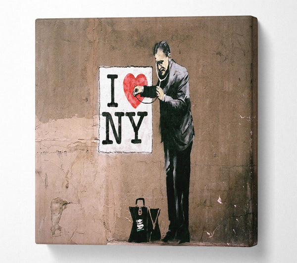 Picture of Love Ny Square Canvas Wall Art