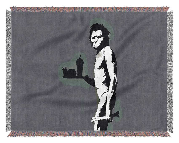 Mcdonalds Caveman Grey Woven Blanket