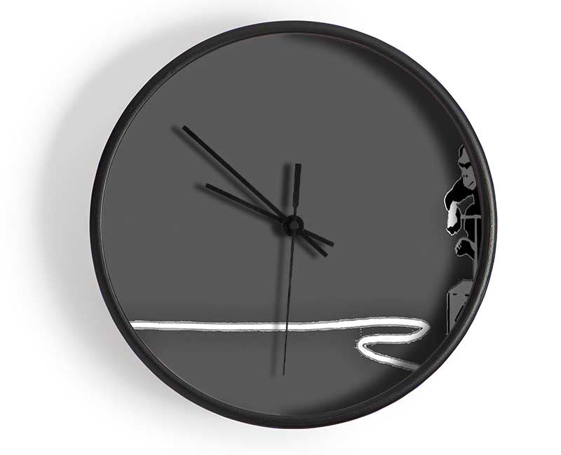 Monkey Banana Blaster Grey Clock - Wallart-Direct UK