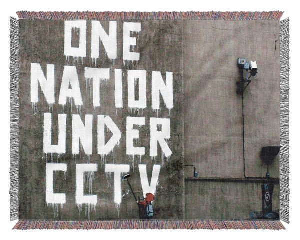 One Nation Under Cctv Woven Blanket