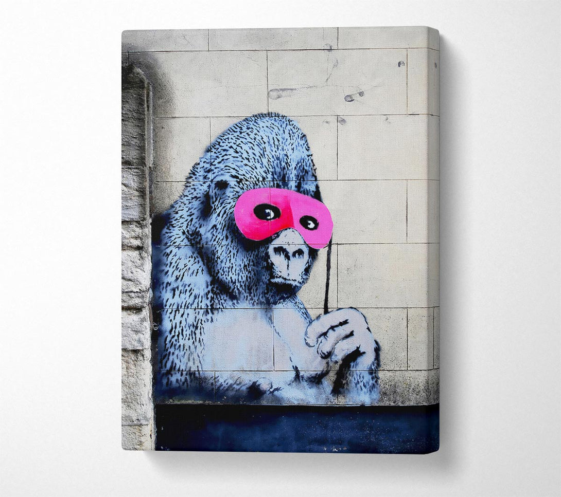 Picture of Pink Gorilla Mask Canvas Print Wall Art