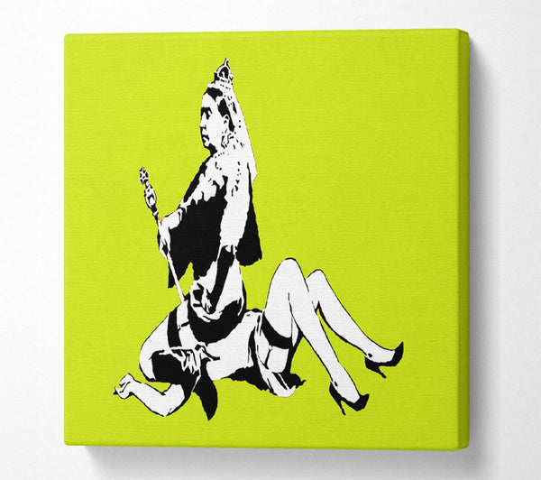 Picture of Queen Elizabeth Legs Lime Square Canvas Wall Art