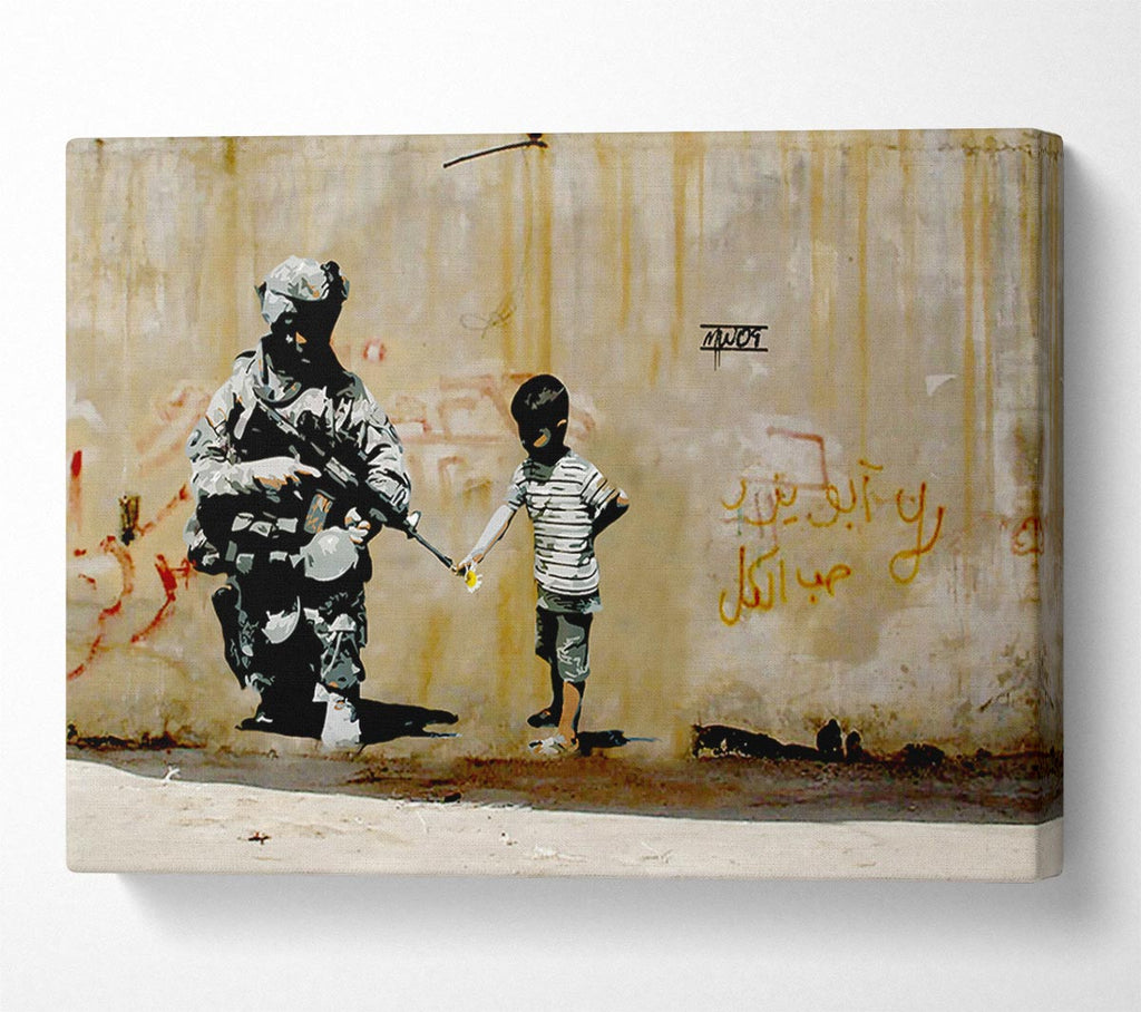 Picture of Soldier Flower Gun Boy Canvas Print Wall Art