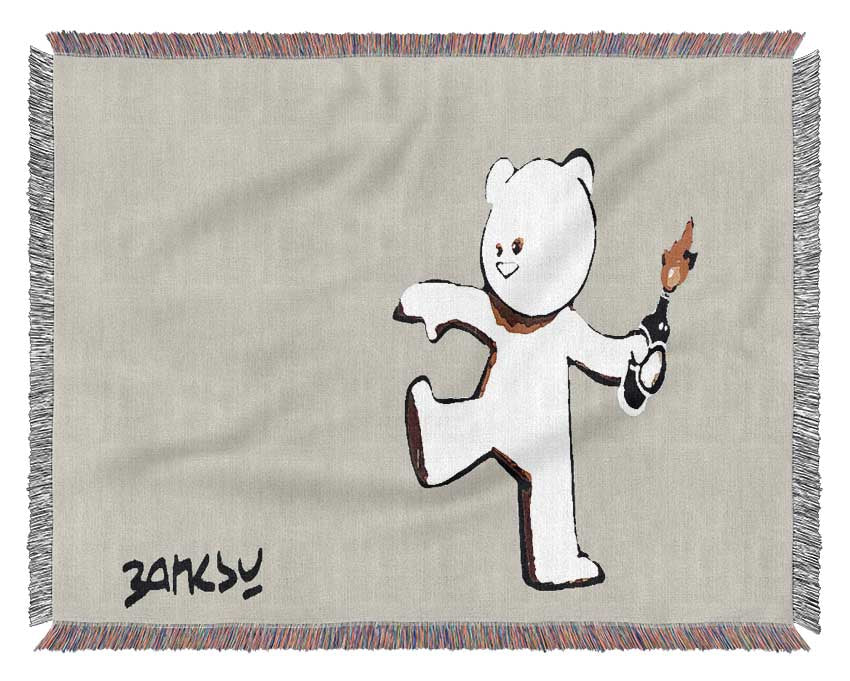 Teddybear Bomber Grey Woven Blanket