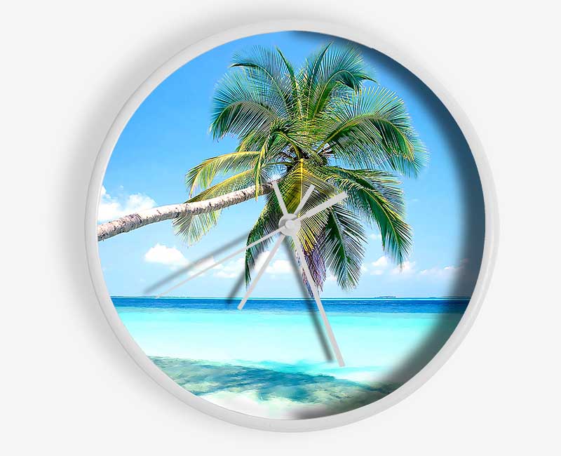 Tropical Island Clock - Wallart-Direct UK