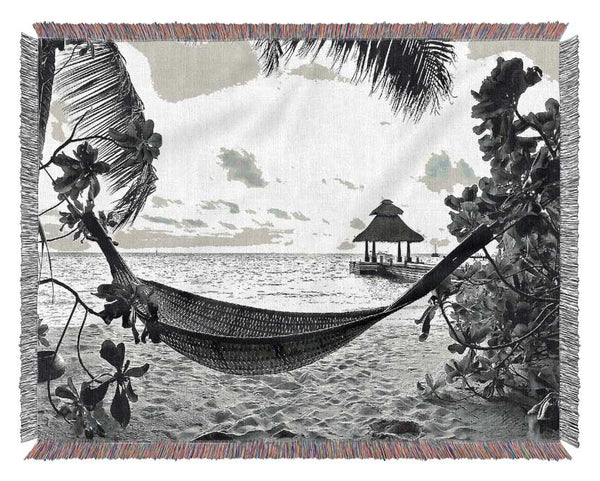 Tropical Paradise For Lovers Woven Blanket