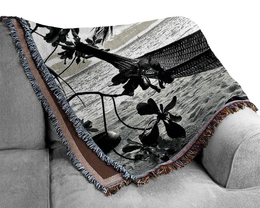 Tropical Paradise For Lovers Woven Blanket