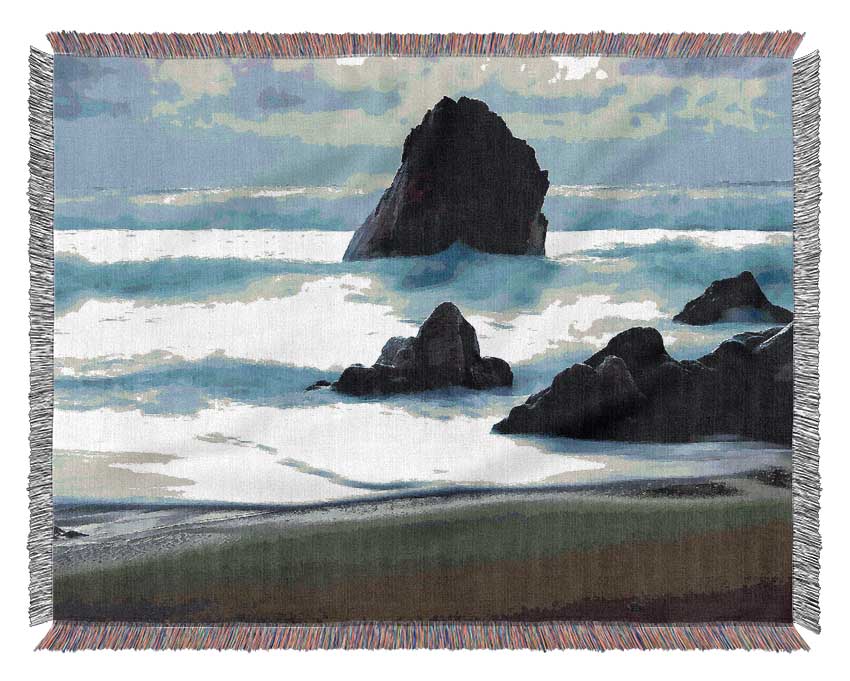 Twilight At Big Sur Woven Blanket