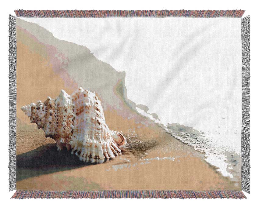 Whelk Shell On The Beach 2 Woven Blanket