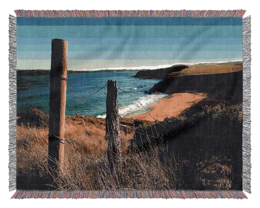 Wild Beach In England Woven Blanket