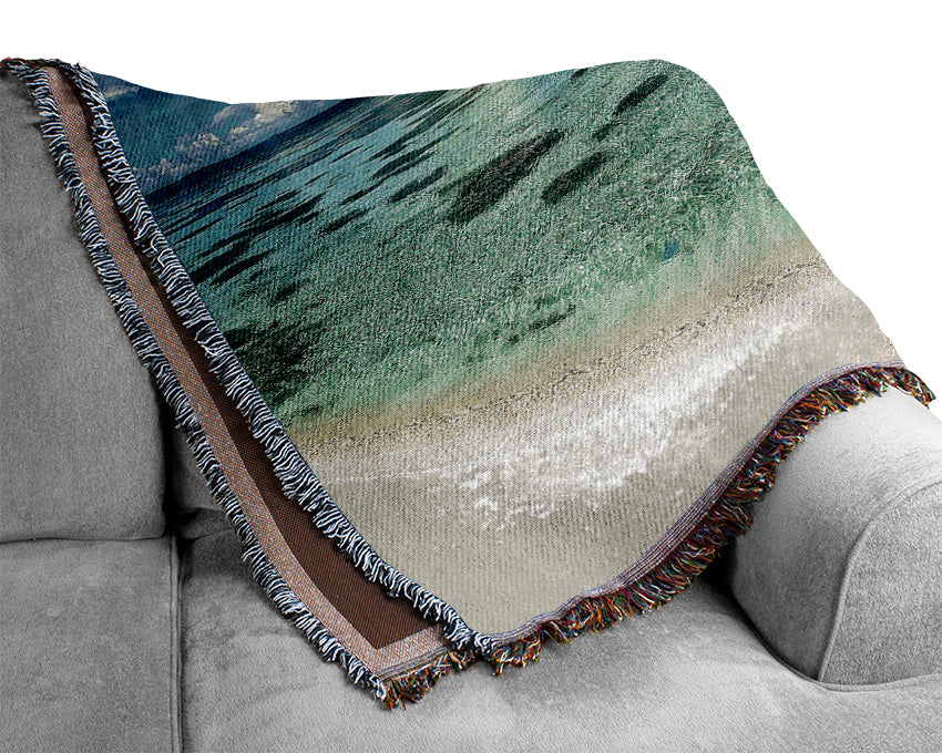 Emerald Ocean Beach Woven Blanket