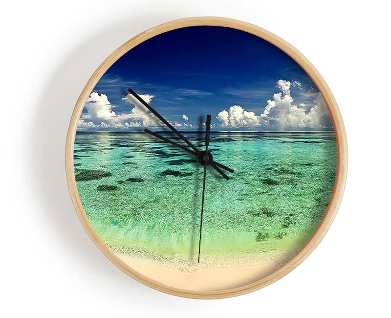 Emerald Ocean Beach Clock - Wallart-Direct UK