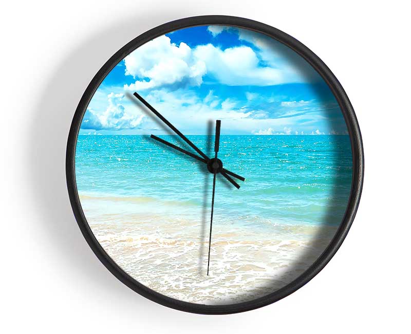 Turquoise Paradise Beach Clock - Wallart-Direct UK