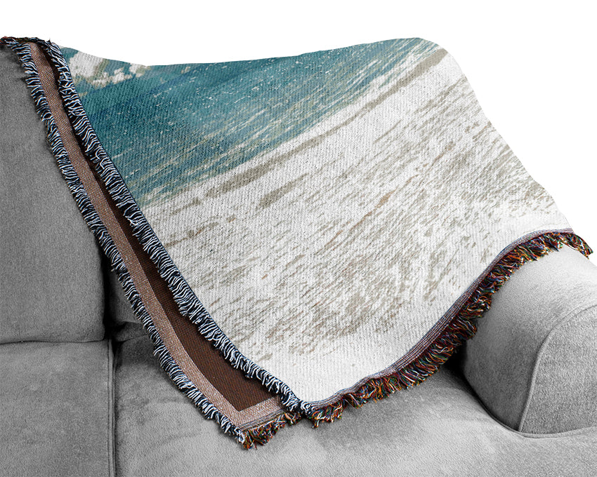 Turquoise Paradise Beach Woven Blanket