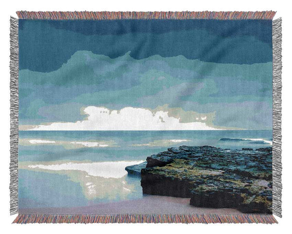 Beach Shore Blues Woven Blanket