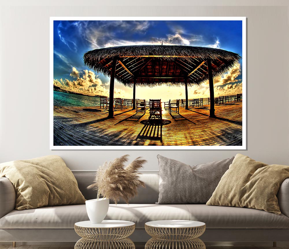 Watching The Sunset With Friends Print Poster Wall Art