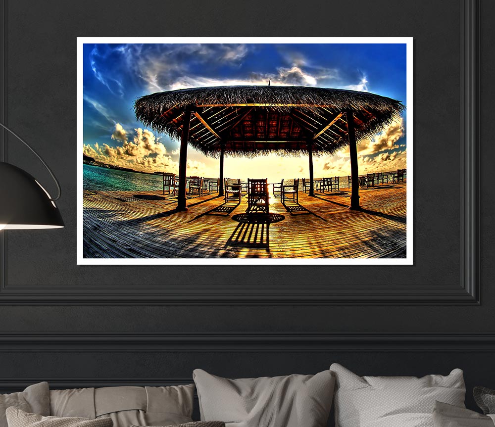 Watching The Sunset With Friends Print Poster Wall Art