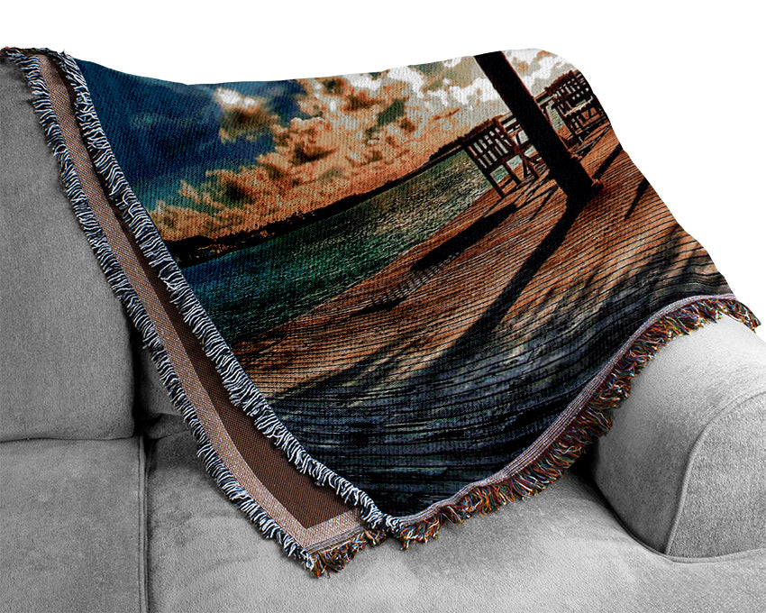 Watching The Sunset With Friends Woven Blanket