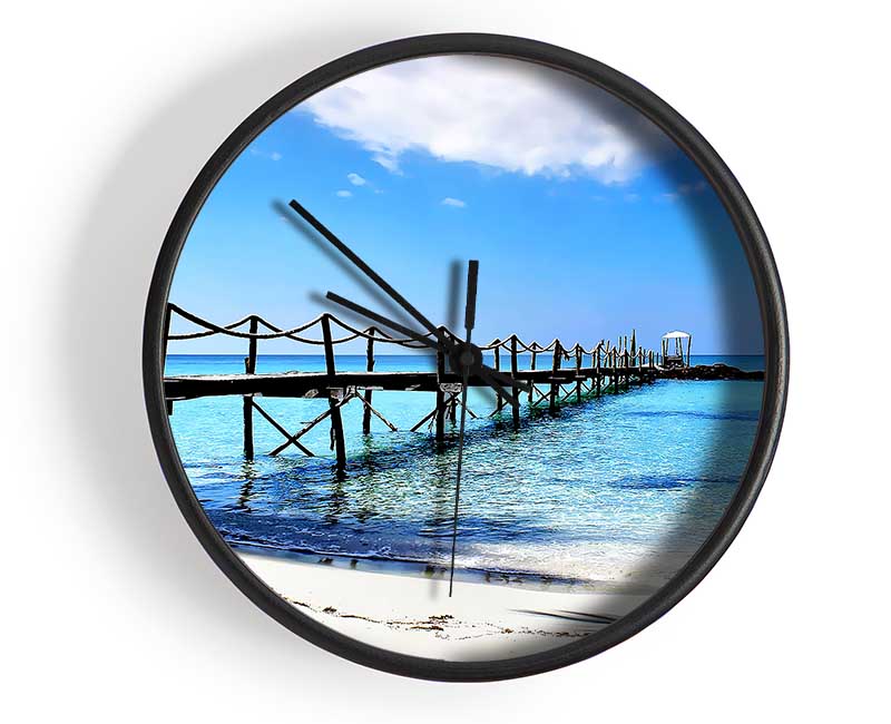 Boardwalk In Paradise Clock - Wallart-Direct UK
