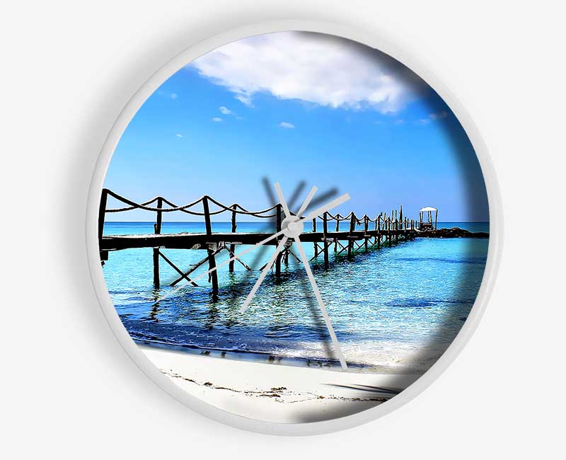 Boardwalk In Paradise Clock - Wallart-Direct UK