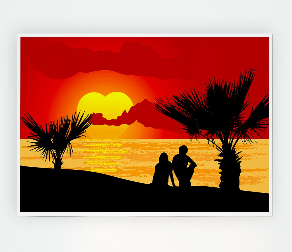 Double Sun Lovers Print Poster Wall Art