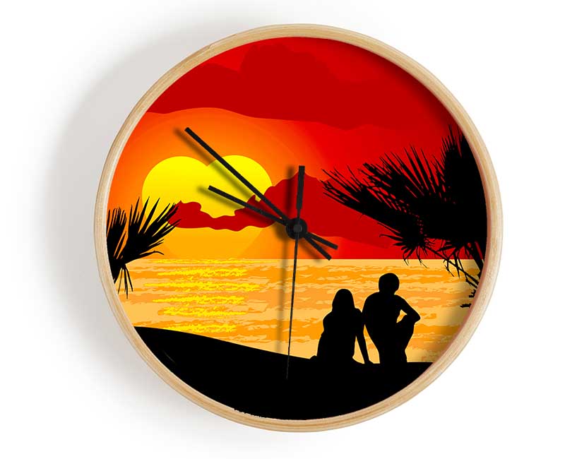 Double Sun Lovers Clock - Wallart-Direct UK