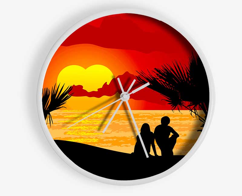 Double Sun Lovers Clock - Wallart-Direct UK