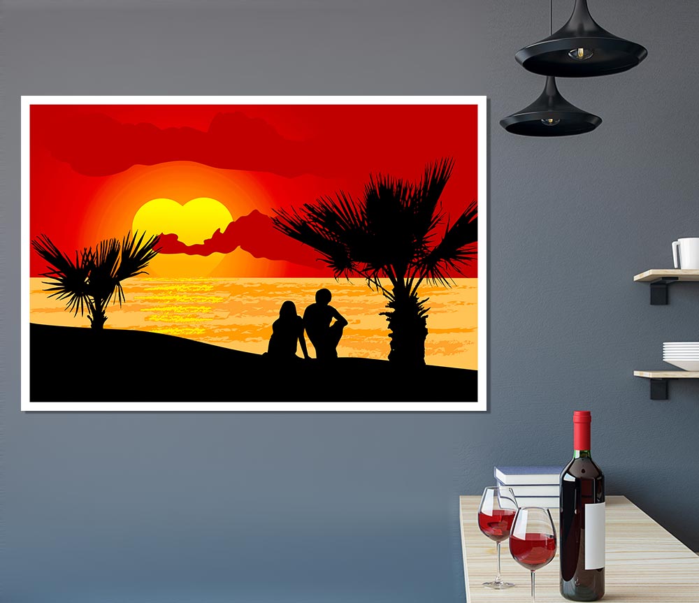 Double Sun Lovers Print Poster Wall Art