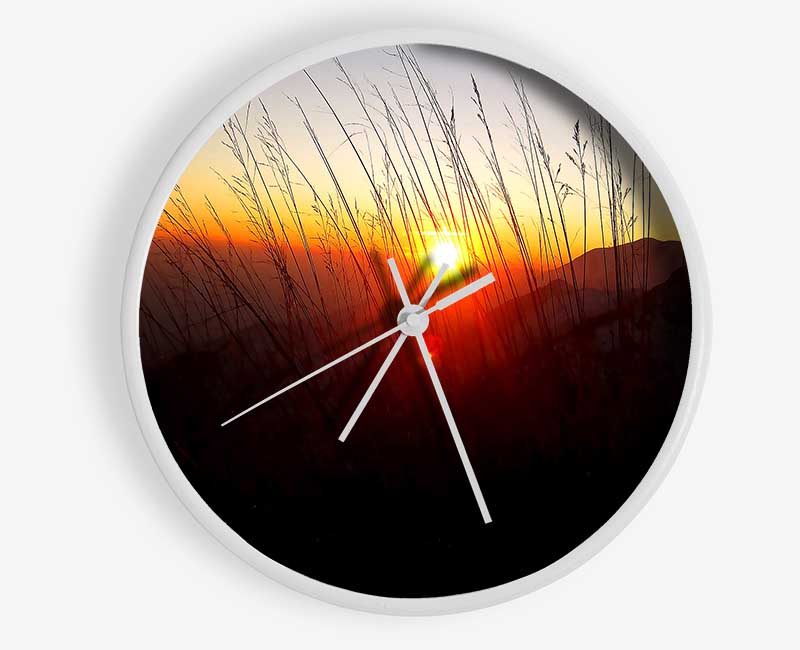 Dusk Through The Reeds Clock - Wallart-Direct UK