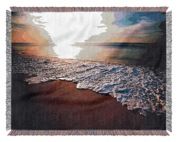 Ebb Of The Ocean Sun Woven Blanket