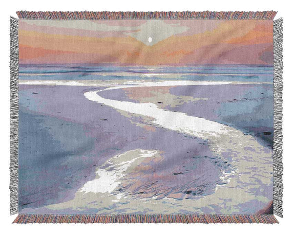 Estuary At Sunset Woven Blanket