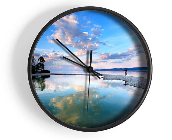 Reflections Of The Evening Clouds Clock - Wallart-Direct UK