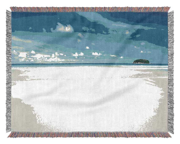 Perfect Sky Blue Beach Woven Blanket