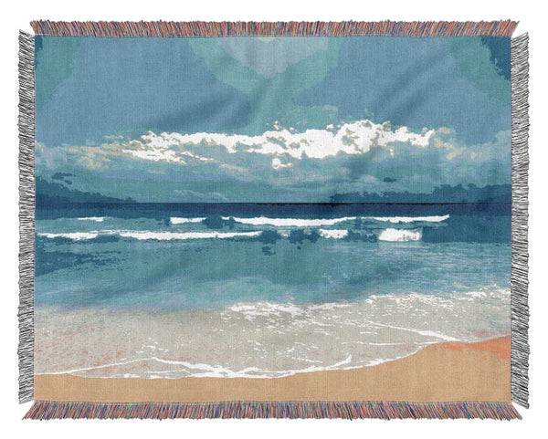 Ocean Waves Lapping On The Perfect Sands Woven Blanket